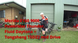 Comparing some E Mountain Bikes Powerider Thunder, Merida E160, Fluid Daytona and Tongsheng  TSDZ2