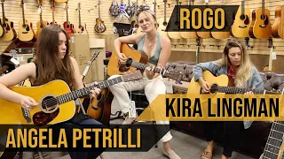 Angela Petrilli, Kira Lingman and Rogo playing Martin Guitars at Norman's Rare Guitars