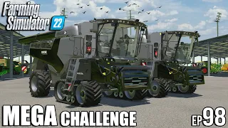 BUYING THE BIGGEST HARVESTERS IN FS22 | MEGA Challenge | Farming Simulator 22 #98