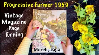 ASMR Vintage magazine page turning! (No talking only) Naturally water damaged crinkles/1959 Farmers