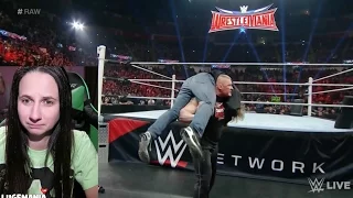 WWE RAW 2/22/16 Brock Accepts Deans Match for WrestleMania