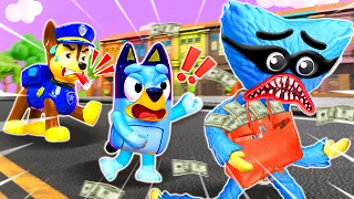 Bluey- Be Careful Of Thieves In The Supermarket | Pretend Play With Bluey & Paw Patrol Toys