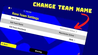 How to Change Team name in eFootball 2024