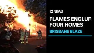 Two houses destroyed in major blaze in Brisbane's inner south, two others damaged | ABC News