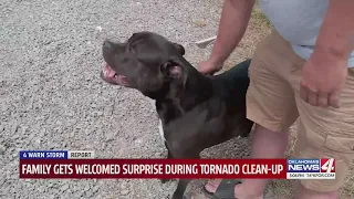 Family gets welcomed surprise during tornado clean-up