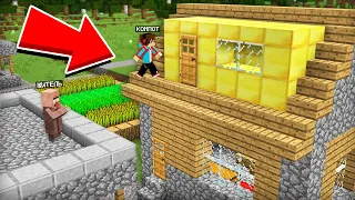 КТО ПОСТРОИЛ ЗОЛОТОЙ ДОМ НА КРЫШЕ У ЖИТЕЛЯ В МАЙНКРАФТ | Компот Minecraft