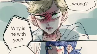 Miraculous ladybug comic "Normal & Jealous"part2 Adrien Marinette