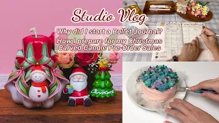 Christmas Vlogmas - Why I start a bullet journal / How to make Christmas Snowman Candle / 和我一起雕刻圣诞蜡烛