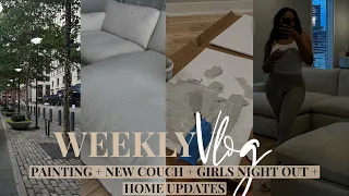 VLOG: I FINALLY GOT MY COUCH ! | DIY painting + girls night in the city + more packages + more