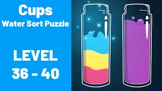 Cups - Water Sort Puzzle Level 36-40 Walkthrough (iOS - Android)