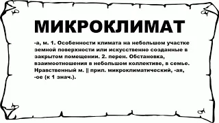 МИКРОКЛИМАТ - что это такое? значение и описание