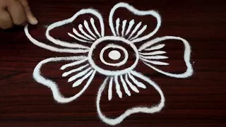 latest simple free hand rangoli designs | easy kolam with out dots | muggulu designs | rangavalli