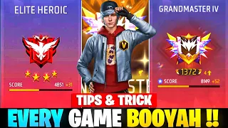 New Solo Rank Push Strategy | Easy Booyah Every Solo Match 🚀 | New Grandmaster Trick ✅