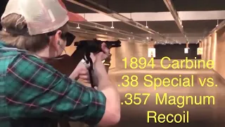 Marlin 1894C - Recoil Difference .38 Special vs. .357 Magnum + Slow Motion