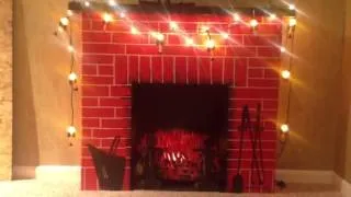 Vintage 1960's Cardboard Christmas Toymaster Fireplace