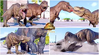 Rexy All Perfect Animations & Interactions 🦖 Jurassic World Evolution 2, T-REX 2022 in Dominion DLC