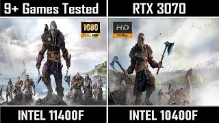 Intel 11400F vs 10400F RTX 3070 | 10+ games benchmarks