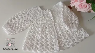 Chambrita para bebé Tejido a Crochet Punto Fantasía MUY FÁCIL 3-6 meses paso a paso Rápido de hacer