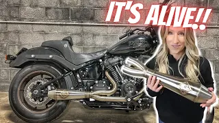 IT'S ALIVE! Exhaust Pipe Install on Harley Low Rider ST!!