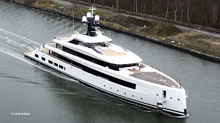 HAVEN yacht | first sea trials of brand new LURSSEN superyacht project CALI | Kiel Canal / NOK | 4K