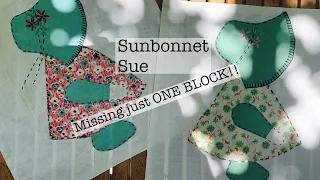 Sunbonnet sue appliqué | sew along with me as I make a block to finish this quilt