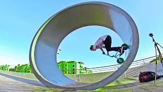 FULL CIRCLE FULL PIPE ON A MINI BMX!(LOOP)