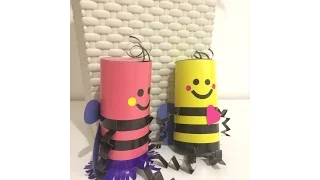 Пчелка из цветной бумаги. Поделки для детей//How to make papercraft bee