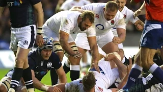 England catch Hogg and tackle him behind the 5m line | RBS 6 Nations