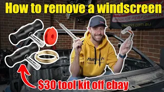 How to remove a windscreen with cheap ebay tools!