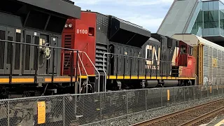 One of Four and One of Each! CN E271 (with a Rare CN SD70ACe!) and CPKC 112 in Cobourg