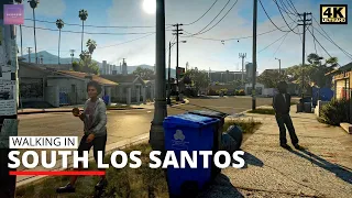 Morning Walk in South Los Santos [ GTA V - 4K Ultra - Natural Vision Evolved + L.A REVO 2 ]