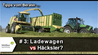 Grasernte 1. Schnitt 2023 mit Häcksler oder Ladewagen? Milchviehberater gibt Tipps | Teil #3 von 6