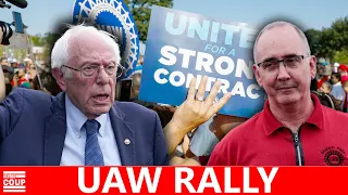 LIVE From UAW STRIKE Rally in Detroit, Michigan - Bernie Sanders and Shawn Fain