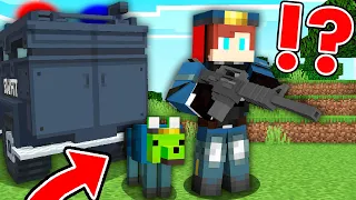 SUPER SECRET MISSON: JJ and Mikey BECAME POLICE ? Survive Battle in Minecraft - Maizen JJ and Mikey