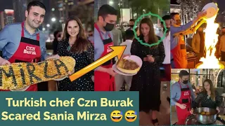 Sania Mirza & Czn burak in Dubai viral video Turkish #cznburak scared #saniamirza #chef #Turk #dubai