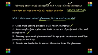 NCLEX Review on Glaucoma:  Primary open-angle glaucoma and Angle-closure glaucoma