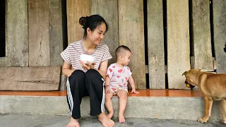 Single Mother Thu Huong - Gardening - Bathing children | Single mother's life