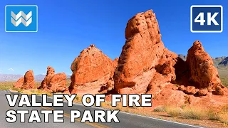 [4K] Valley of Fire State Park in Las Vegas USA - Scenic Driving - Relaxing Nature Scenery