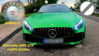 ///AMG GT R (745hp & 900Nm)- V8 SOUND💥 | Autobahn POV(300km/h) | by Cars2Drive