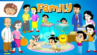 kids vocabulary - Family - family members & tree - Learn English educational video