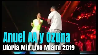 Anuel AA y Ozuna Cantan Bebe En Miami (Uforia Mix Live 2019)