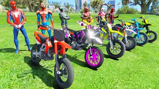 МОТОЦИКЛЫ с ЧЕЛОВЕКОМ-ПАУКОМ - Трюковая рампа с двойным прыжком с Super Motos - ГТА 5 МОД