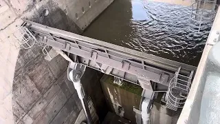 Spillway flap gate opening| Floating debris removal from reservoir