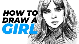 How to draw a girl step by step / Pencil Sketch drawing