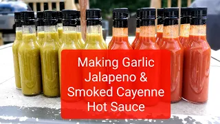 Making Garlic Jalapeno & Smoked Cayenne Hot Sauce 🔥-Hot Sauce Recipe from Fresh Peppers