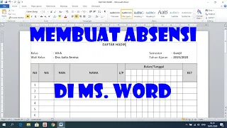 Cara Membuat Absensi atau Daftar Hadir di Word