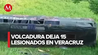 Accidente de autobús deja 15 lesionados en Veracruz