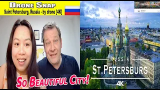 Saint Petersburg, Russia 🇷🇺 - by drone [4K] |Dutch Couple REACTION