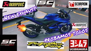 Yamaha r3 Akrapovic exhaust SC Project Two brothers Yoshimura sound escape sonido mt03 magic bike