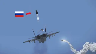 Russian MiG-29 tries to gain speed to dodge missiles Ukrainian Patriot but failed